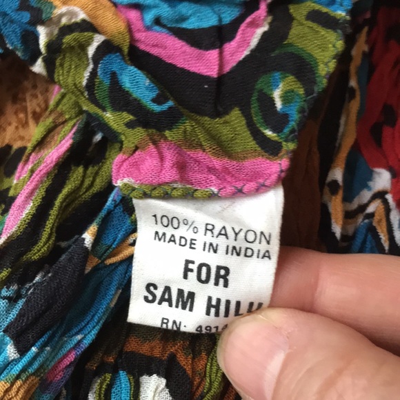 Lot of 2 pareos or scarves Sam Hilu made in India - Picture 4 of 12